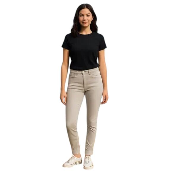 L'Agence Margot Small  Beige Skinny Ankle Jeans Cotton Blend 5 Pockets USA Made - Picture 1 of 14